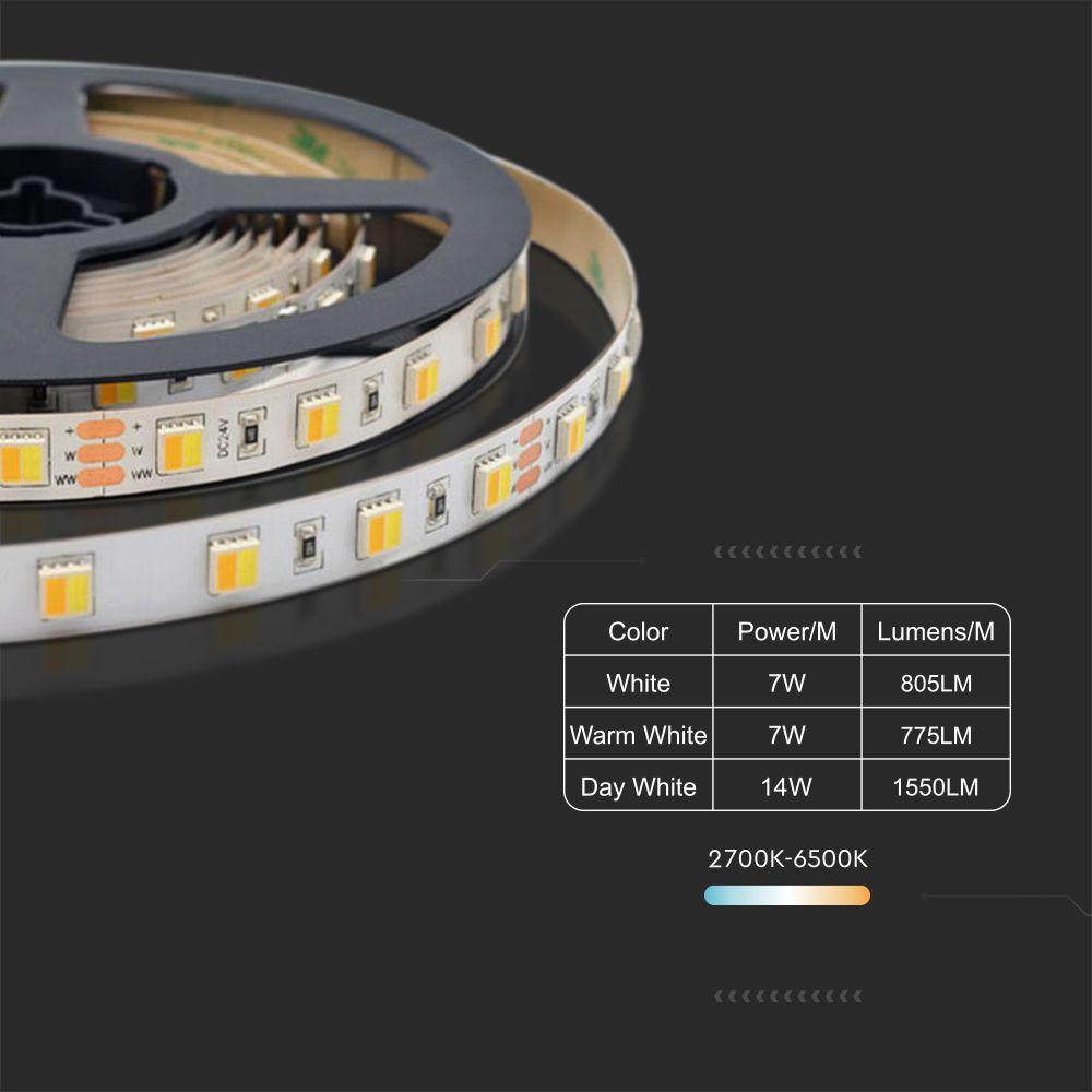 VT-2835 120 14W/M LED STRIP LIGHT CCT 3IN1 IP20 24V