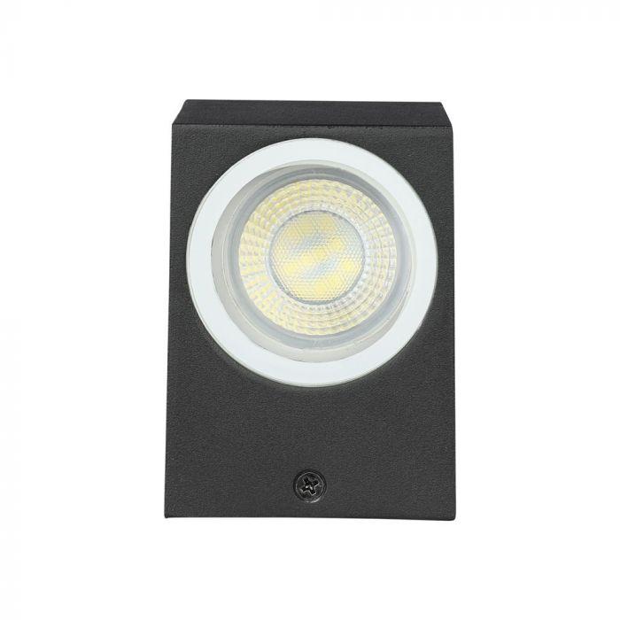 VT-7652 2 WAY GU10 WALL FITTING(ALUMINUM) SQUARE-BLACK (UP-DOWN) IP44