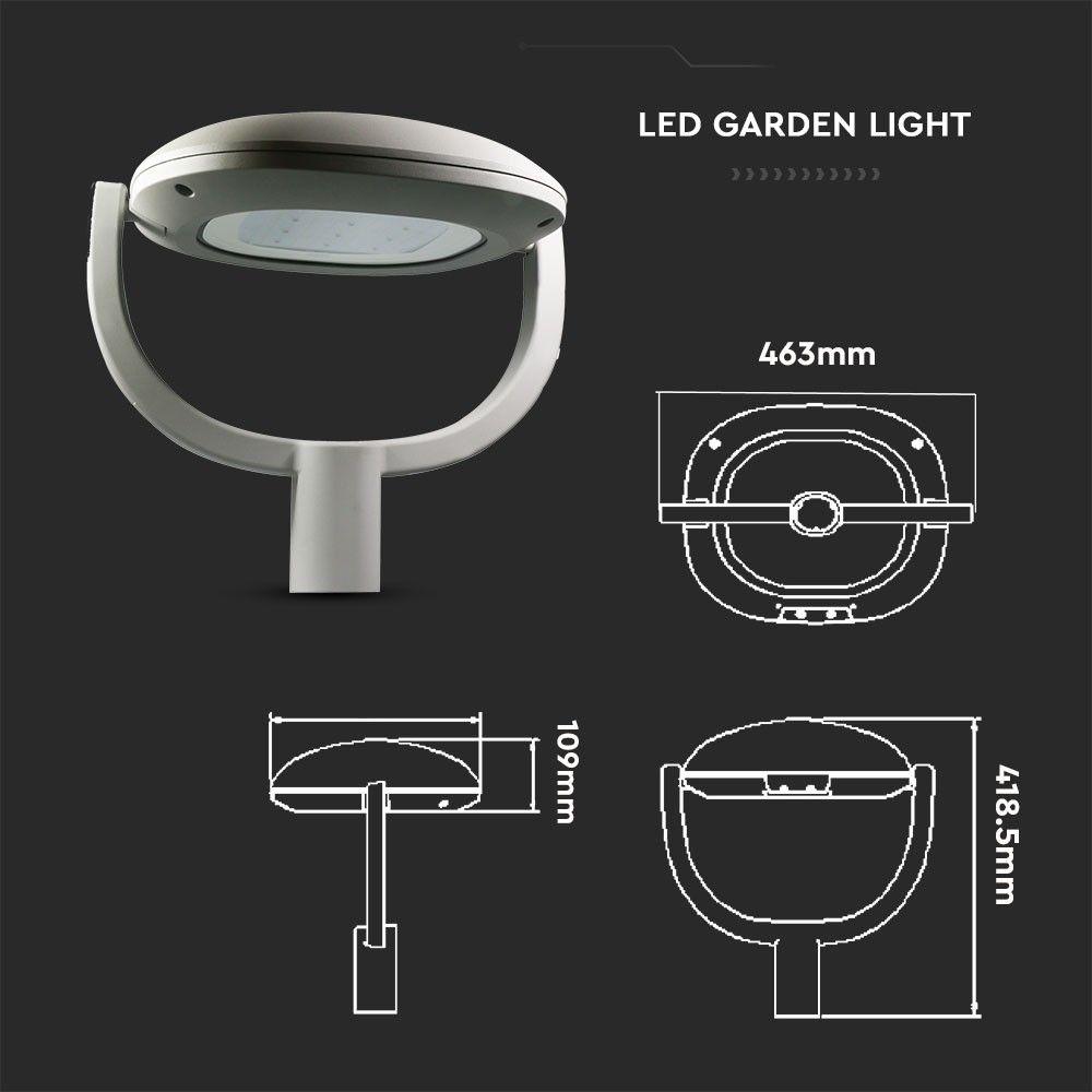 50W Lampa ogrodowa (CLASS I,TYPEIII) Zasilacz INVENTRONIC, Barwa:6500K, Skuteczność: 135lm/W, VTAC, SKU 8679