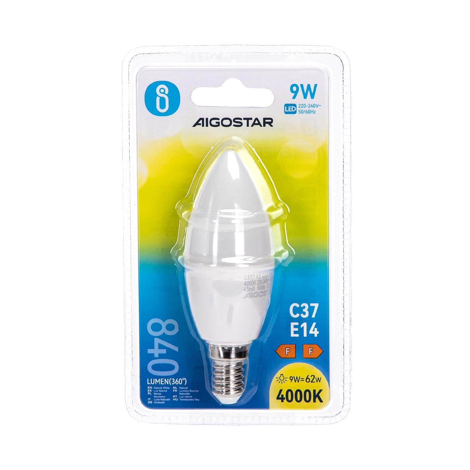 LED C37 E14 9W