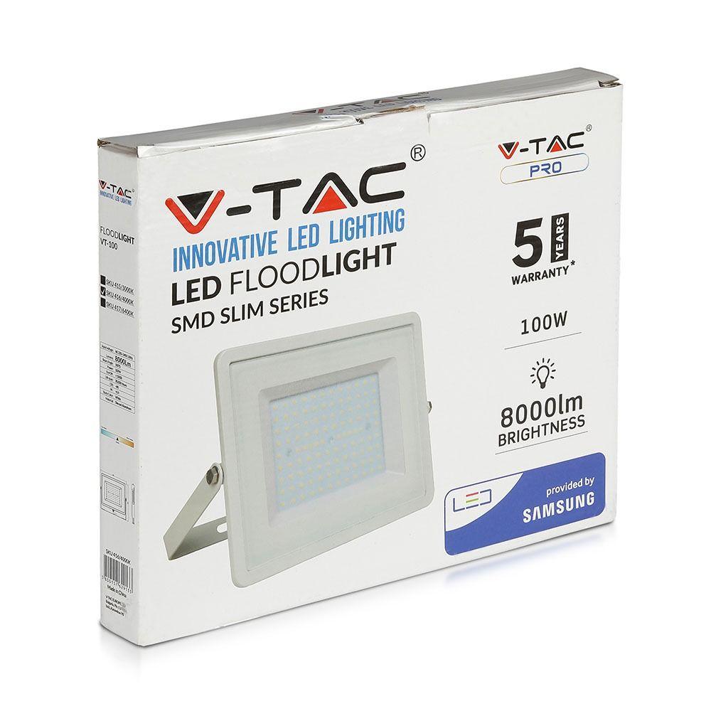 VT-100 100W SMD FLOODLIGHT SAMSUNG CHIP 6400K WHITE BODY