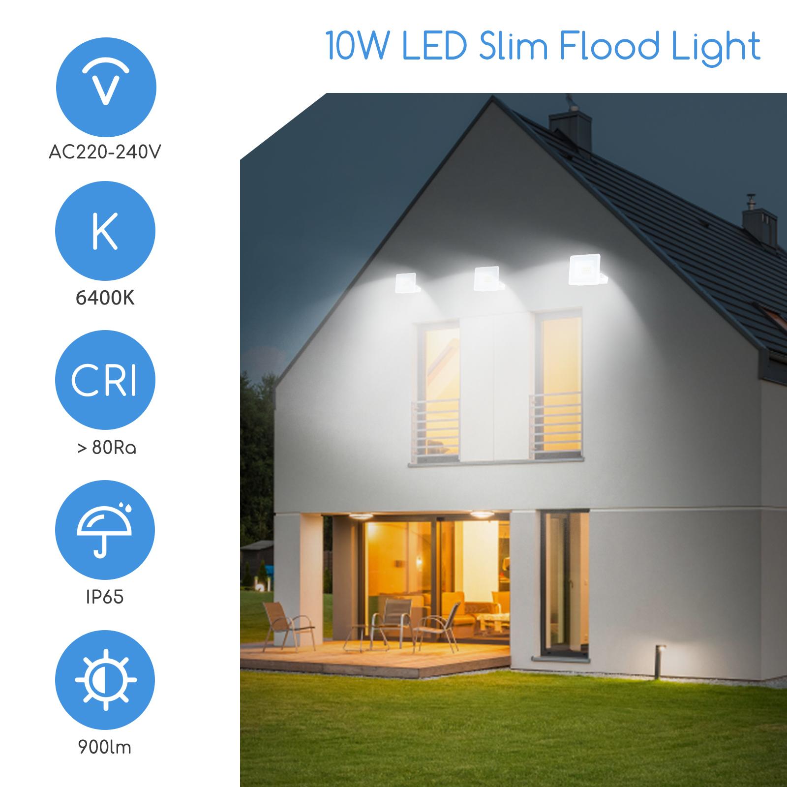 LED Slim Floodlight White 10W (Die-casting)