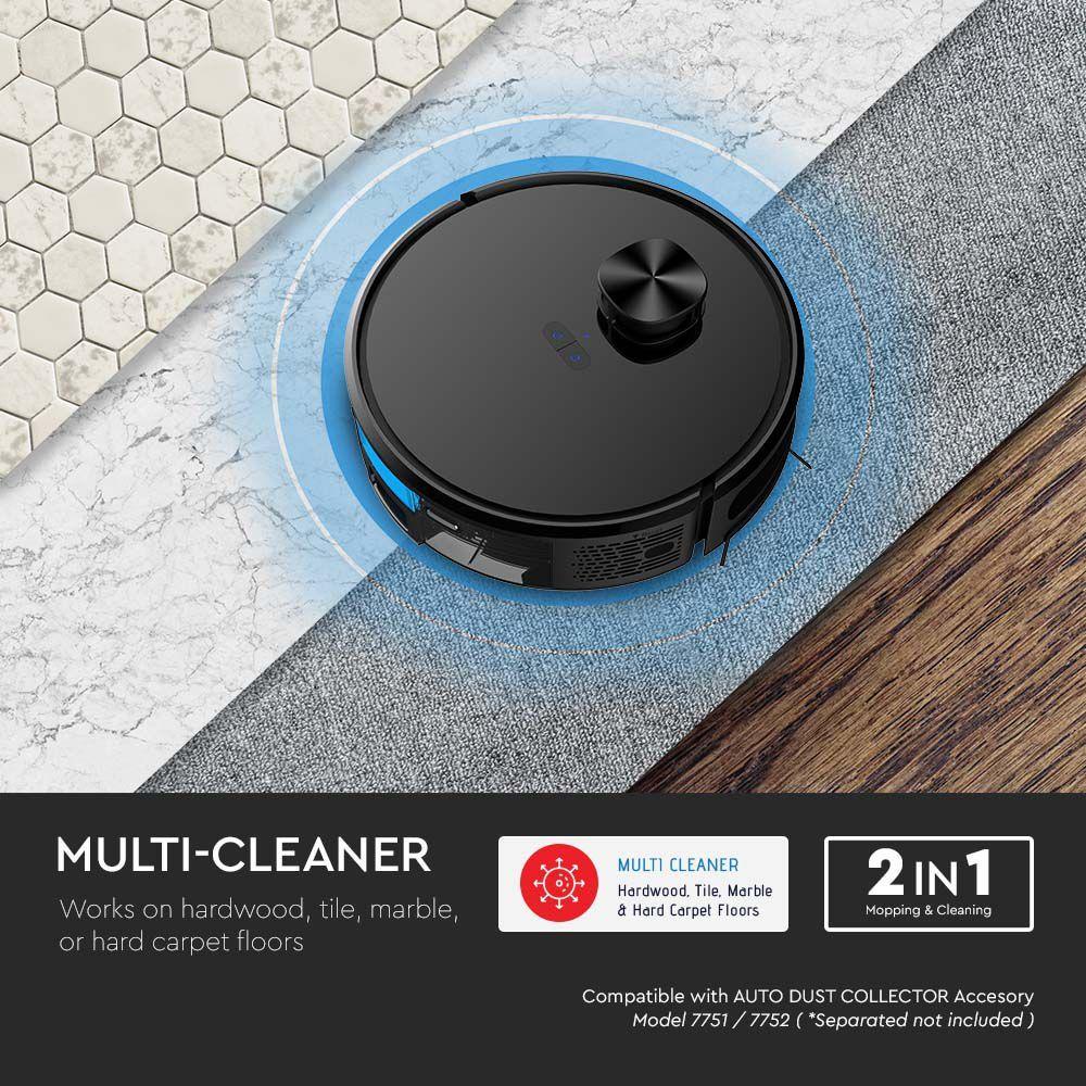 VT-5557 AUTO CHARGING LASER ROBOTIC VACUUM CLEANER COMPATIBLE WITH AMAZON ALEXA&GOOGLE HOME-BLACK