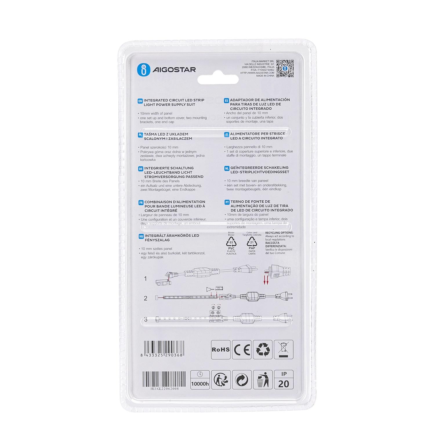 Integrated circuit strip light power cord set