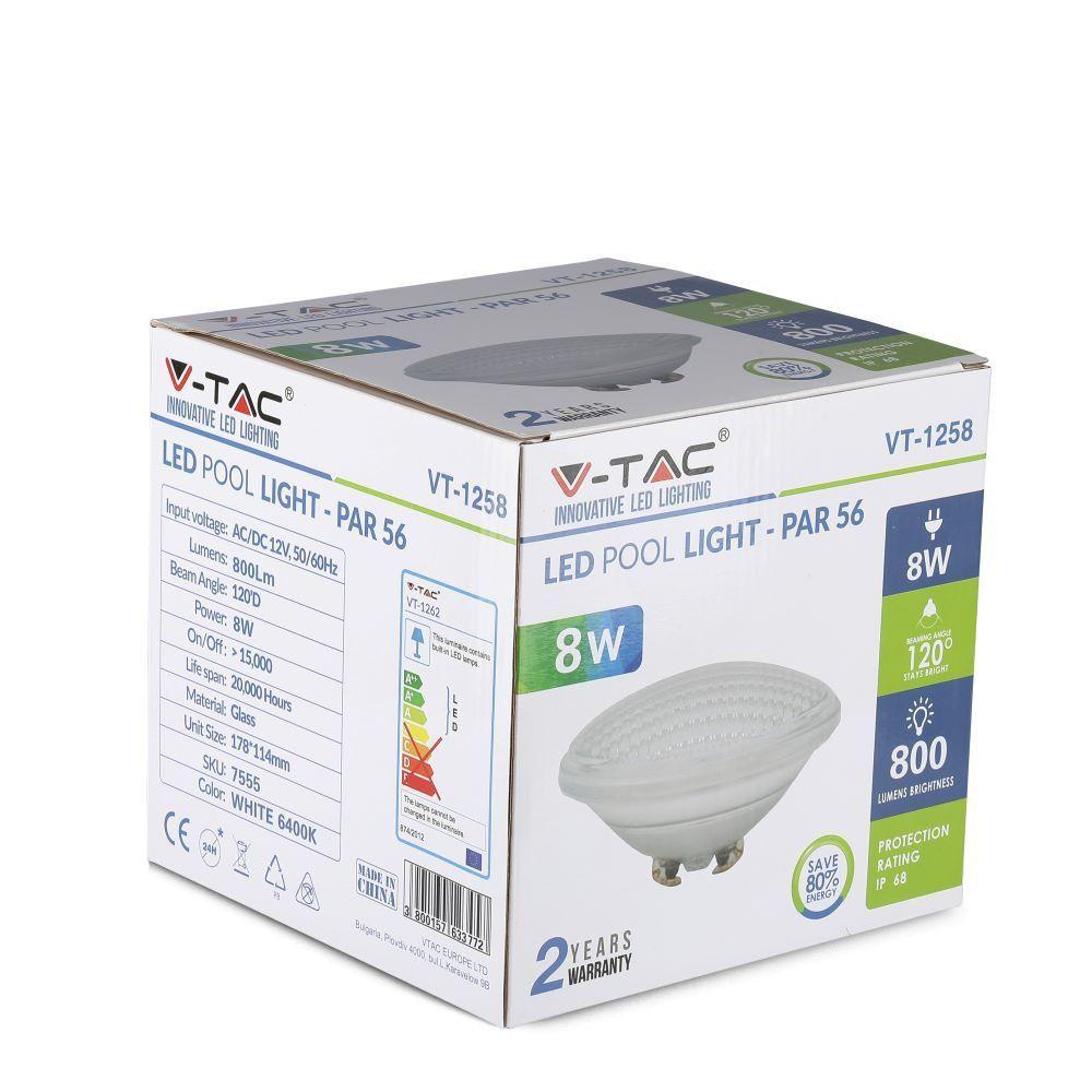 12W Żarówka LED PAR56, Basenowa, Barwa: 3000K, VTAC, SKU 7560