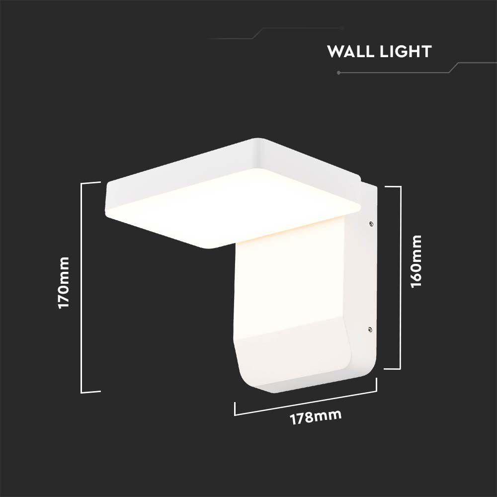 VT-11020 17W LED WALL LIGHT 4000K WHITE BODY SQUARE IP65