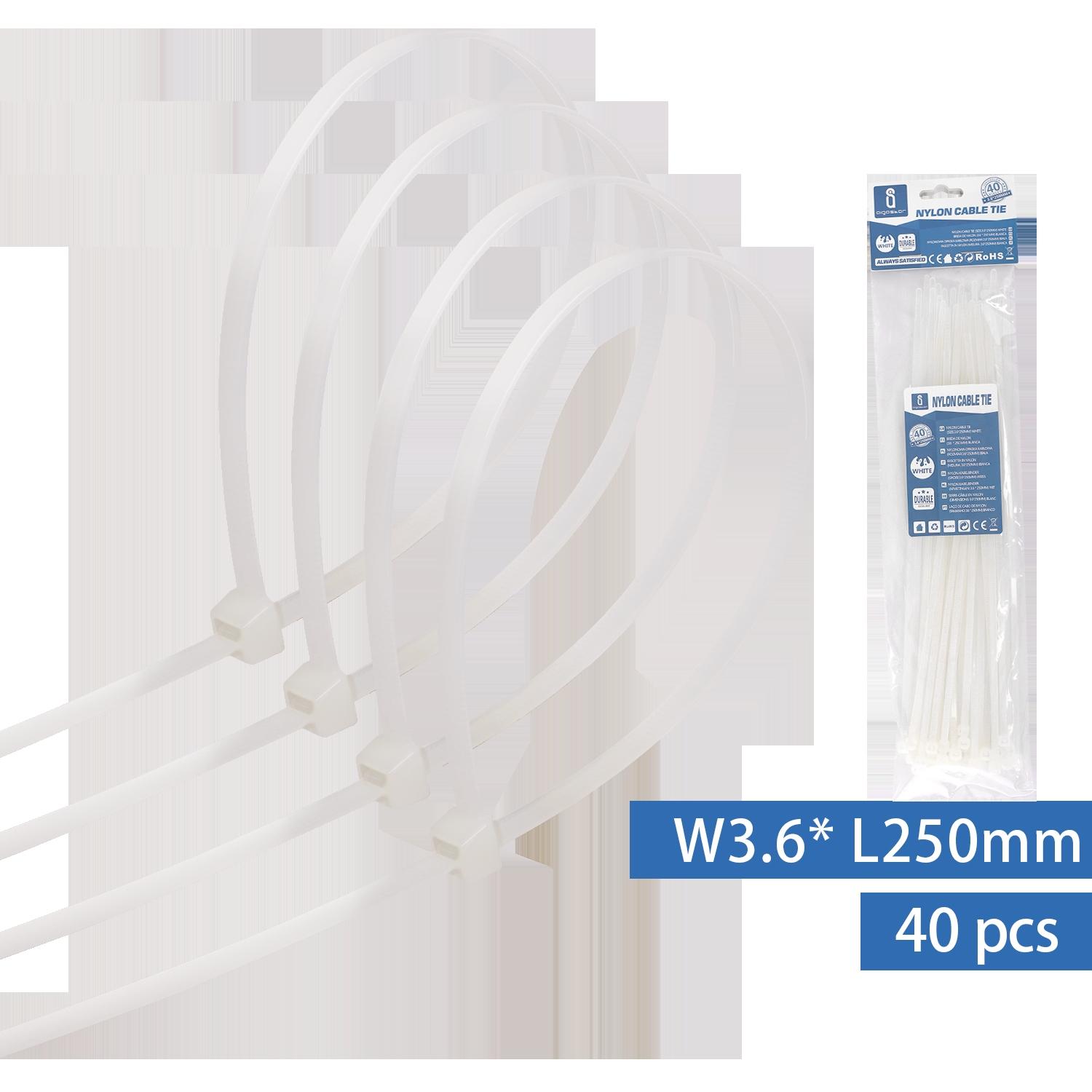 Nylon Cable Ties W3.6*L250mm White