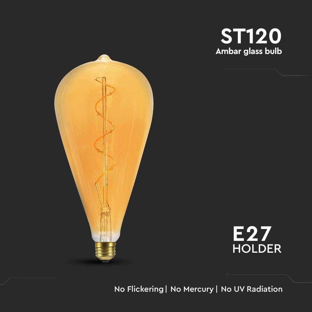 VT-2273 4W ST120 SPIRAL FILAMENT BULB 2700K AMBER GLASS