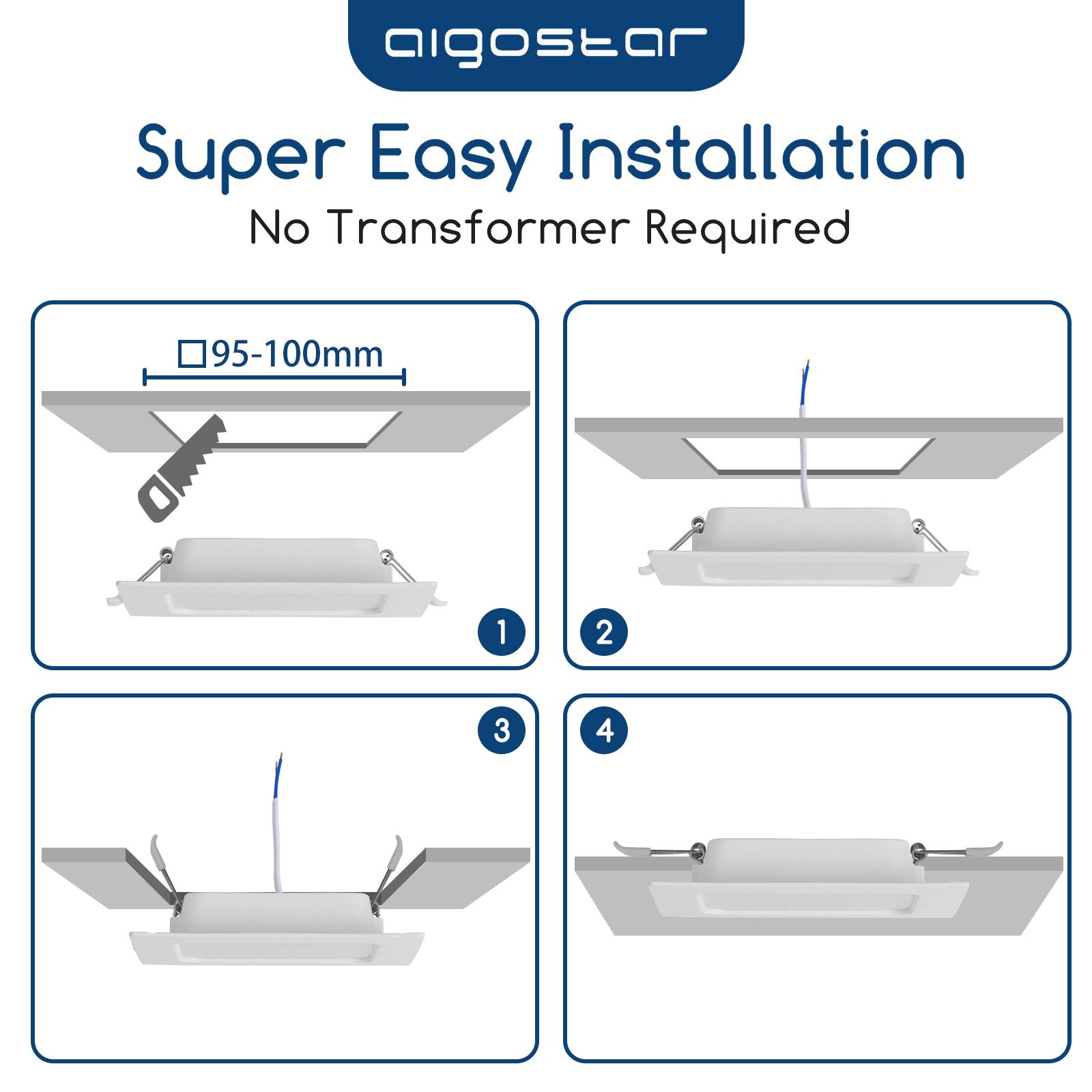 E6 LED  Flush-mounted Square Downlight 6W Natural Light