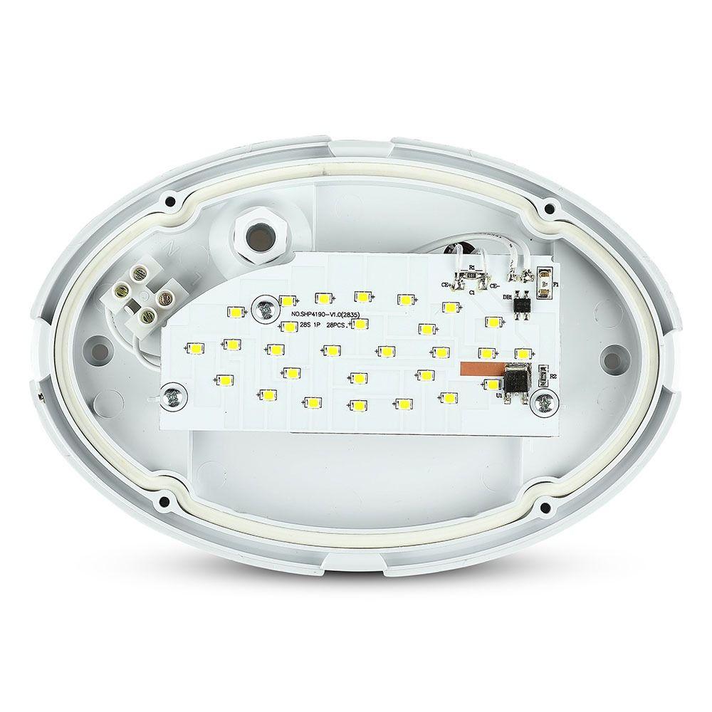 VT-8014 8W FULL OVAL IP54 DOME LIGHTS 6400K WHITE BODY