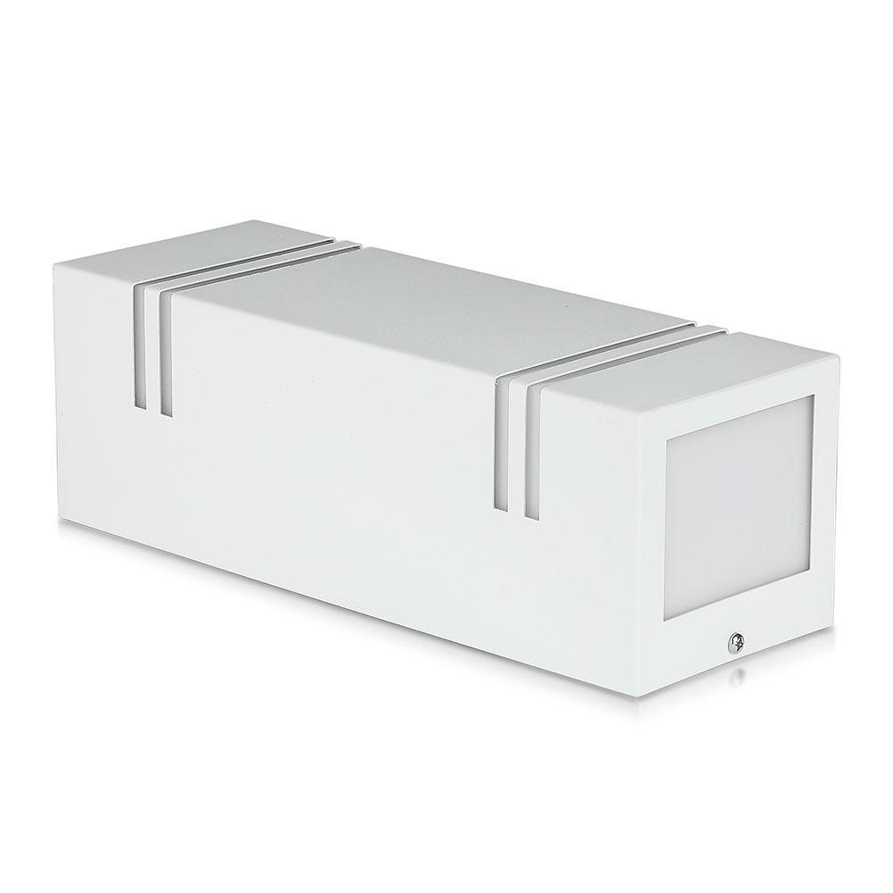 VT-7662 2 WAY GU10 WALL FITTING (SQUARE),STAINLESS STEEL BODY-WHITE BODY, IP44