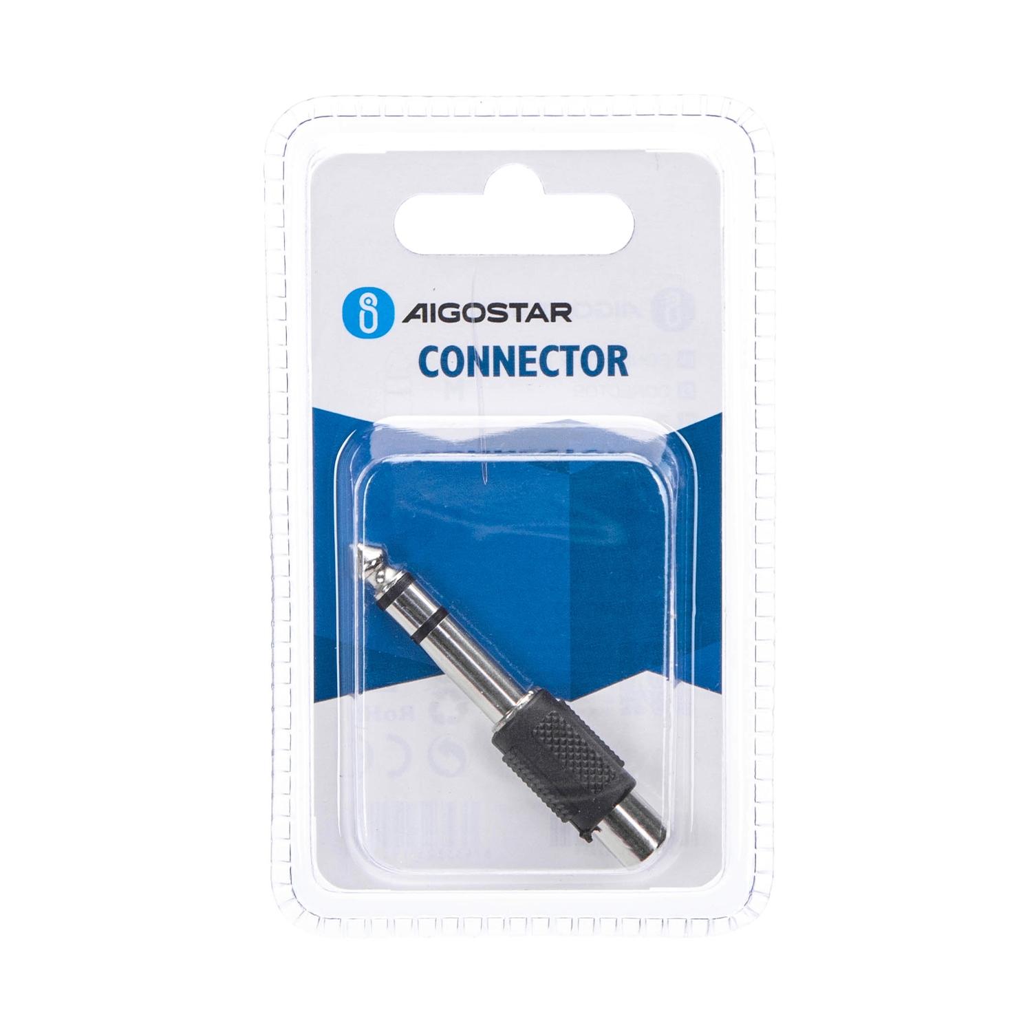 Audio/Video Connector 6.35 Male to RCA Female Black