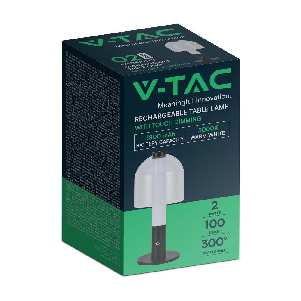 VT-1056 LED TABLE LAMP 1800mAH BATTERY D:140x300 3IN1 BLACK+TRANSPARENT GLASS BODY