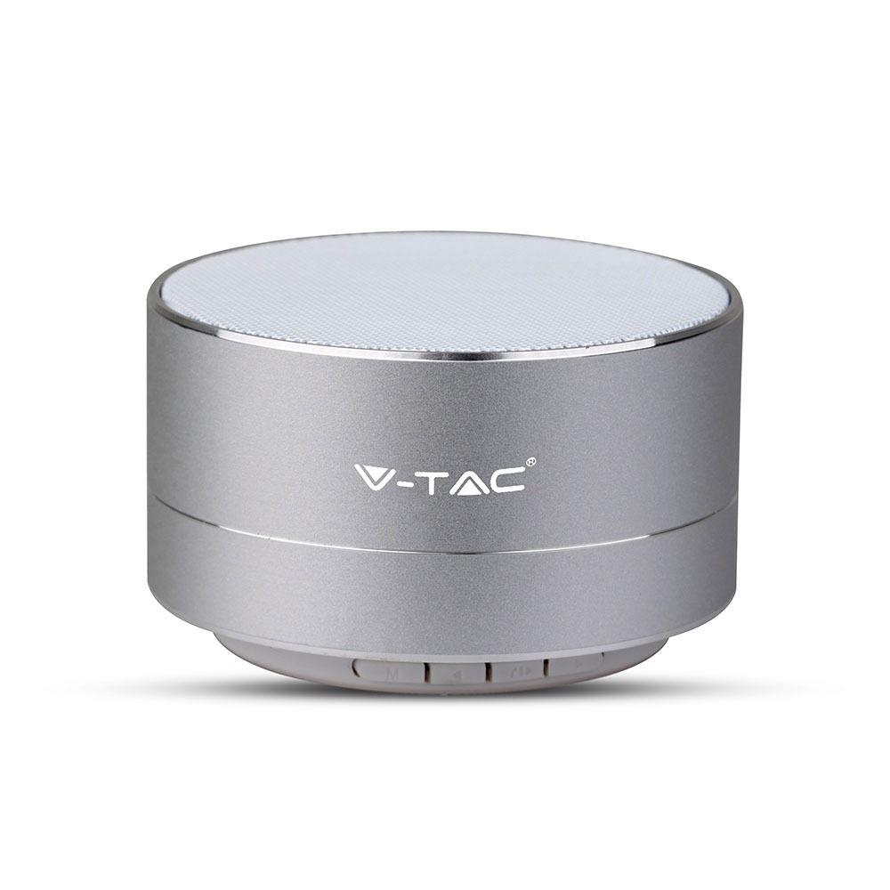 VT-6133 METAL BLUETOOTH SPEAKER WITH MIC & TF CARD SLOT-400mah BATTERY-SILVER