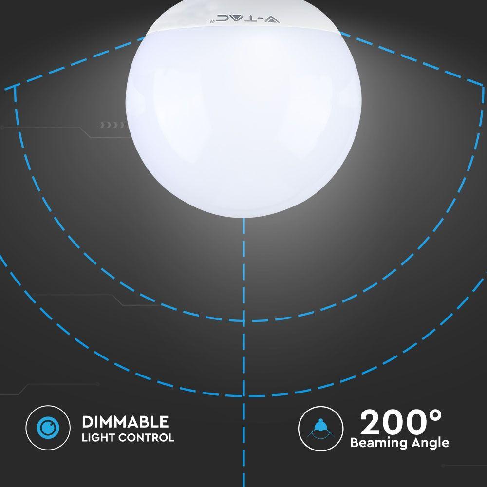 13W G120 Żarówka LED GLOBE, Barwa: 4000K, Ściemniana, Trzonek:E27, VTAC, SKU 7194