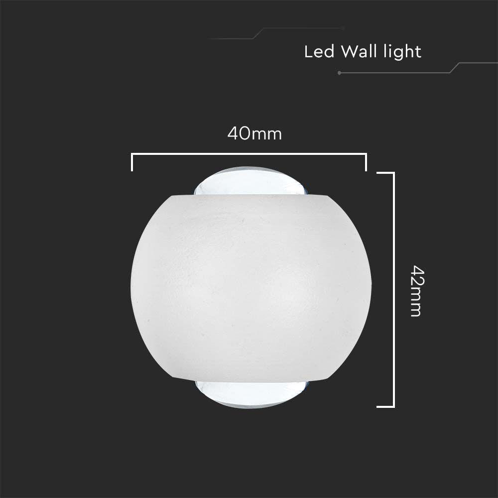 2W Oprawa COB Downlight LED, Barwa: 4000K, Obudowa: Biała , VTAC, SKU 23031