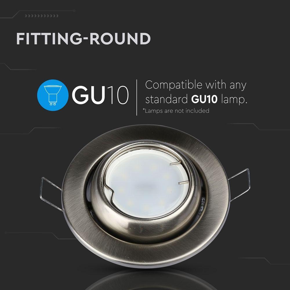 VT-780 GU10 FITTING(TILT) ROUND-SATIN NICKLE