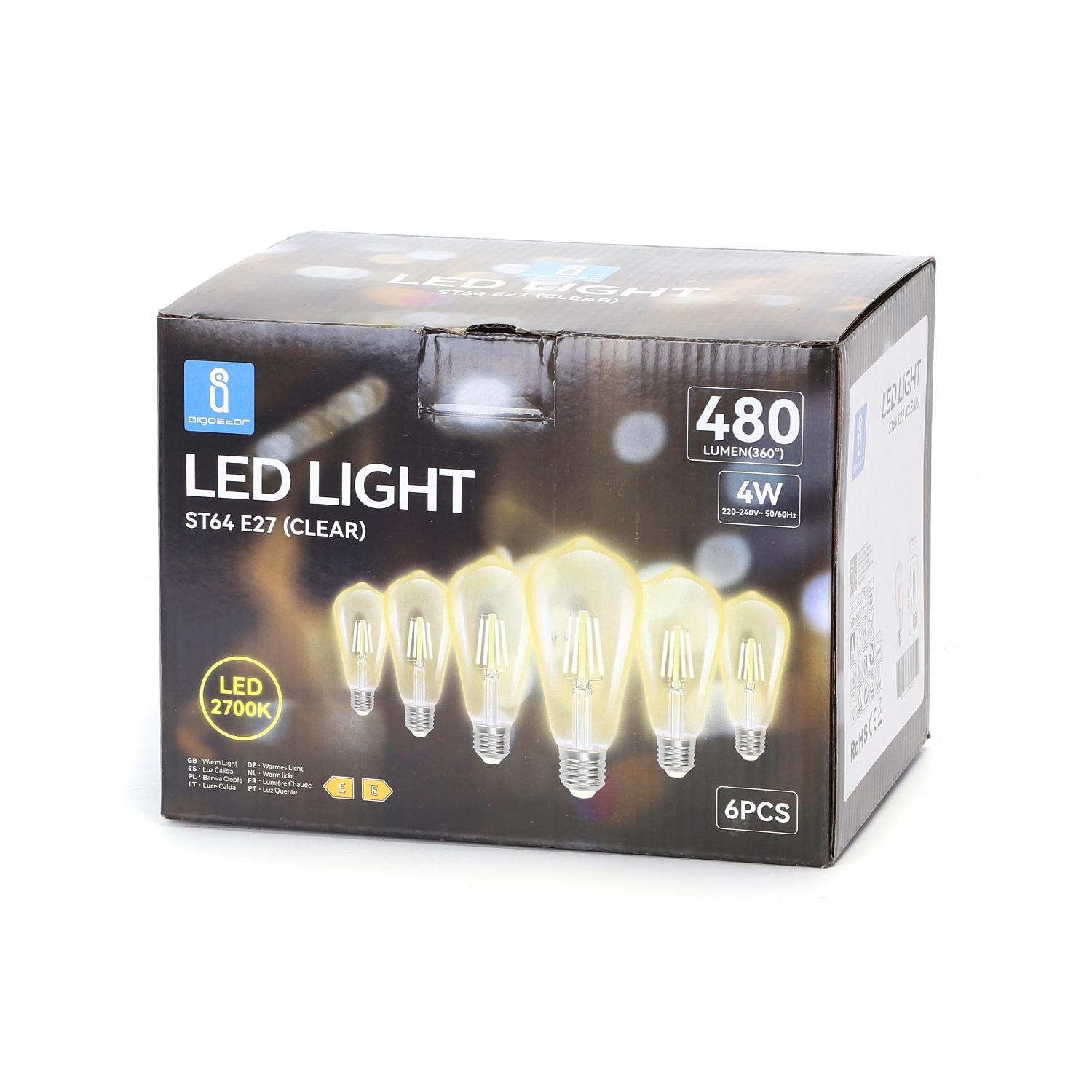 LED E27 ST64 4W Warm Light