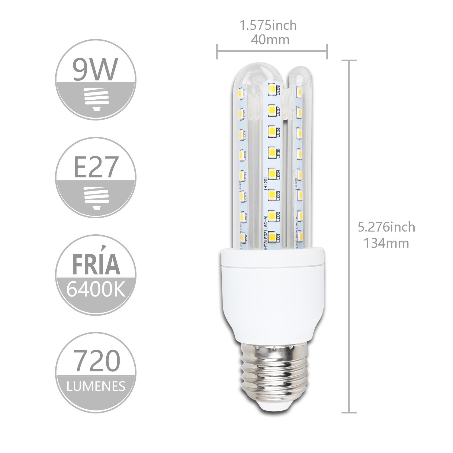 LED E27 9W U-tube