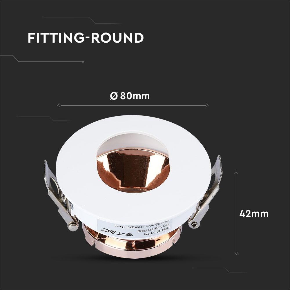 VT-874 GU10 FITTING ROUND-WHITE+ROSE GOLD