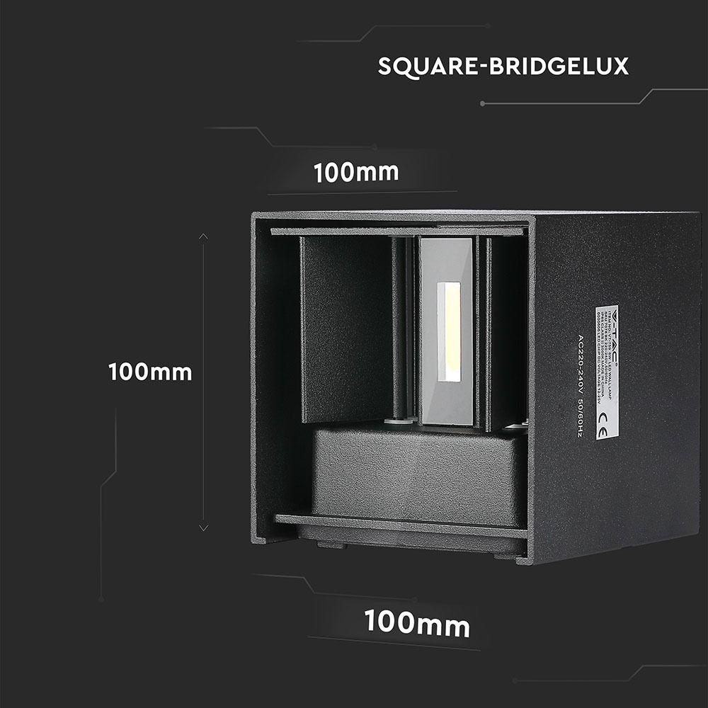 VT-759 6W LED UP-DOWN WALL LIGHT WITH BRIDGELUX CHIP 4000K BLACK-SQUARE