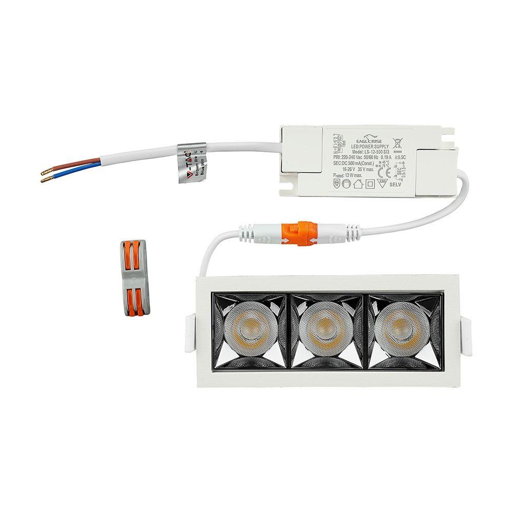 12W Oprawa wpuszczana reflektor LED, Chip SAMSUNG, Barwa:4000K, Kąt 38', VTAC, SKU 989