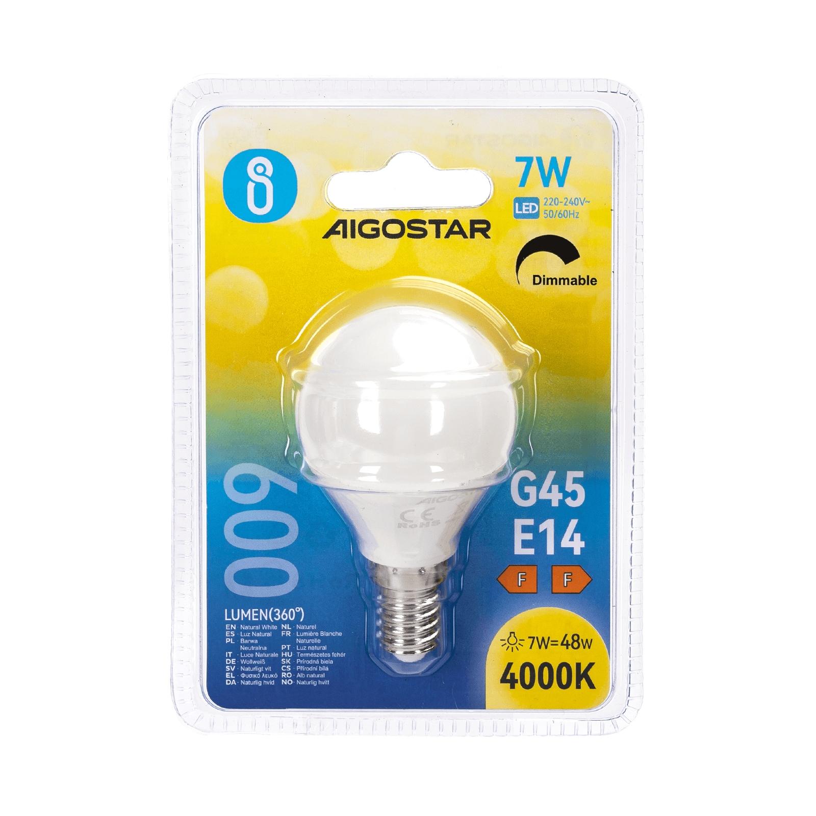 LED dimmable bulb G45 E14 7W 4000K