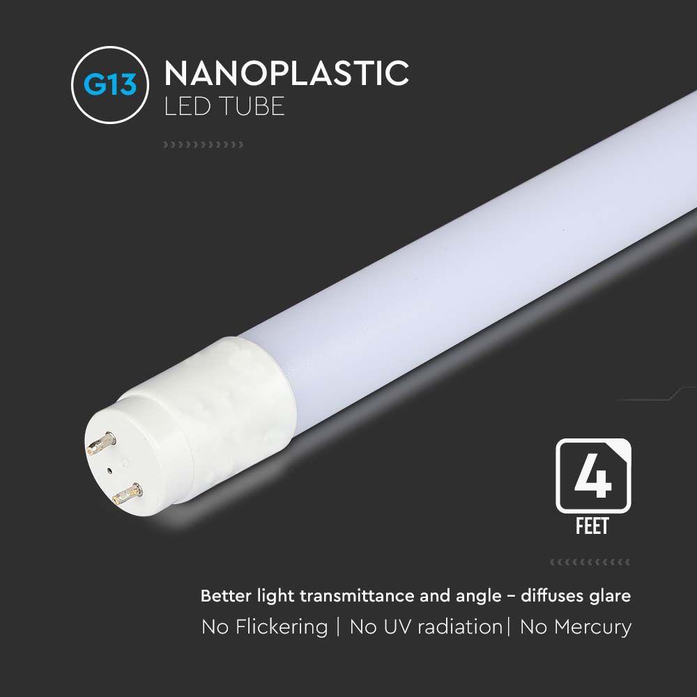 VT-121 18W T8 NANO PLASTIC TUBE-NON ROTATABLE 120CM WITH SAMSUNG CHIP 3000K