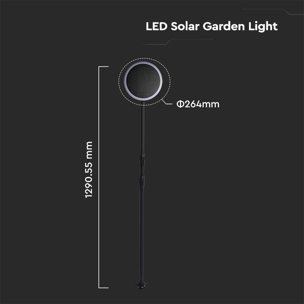 VT-948 8W LED SOLAR GARDEN LIGHT 4000K WHITE+BLACK BODY