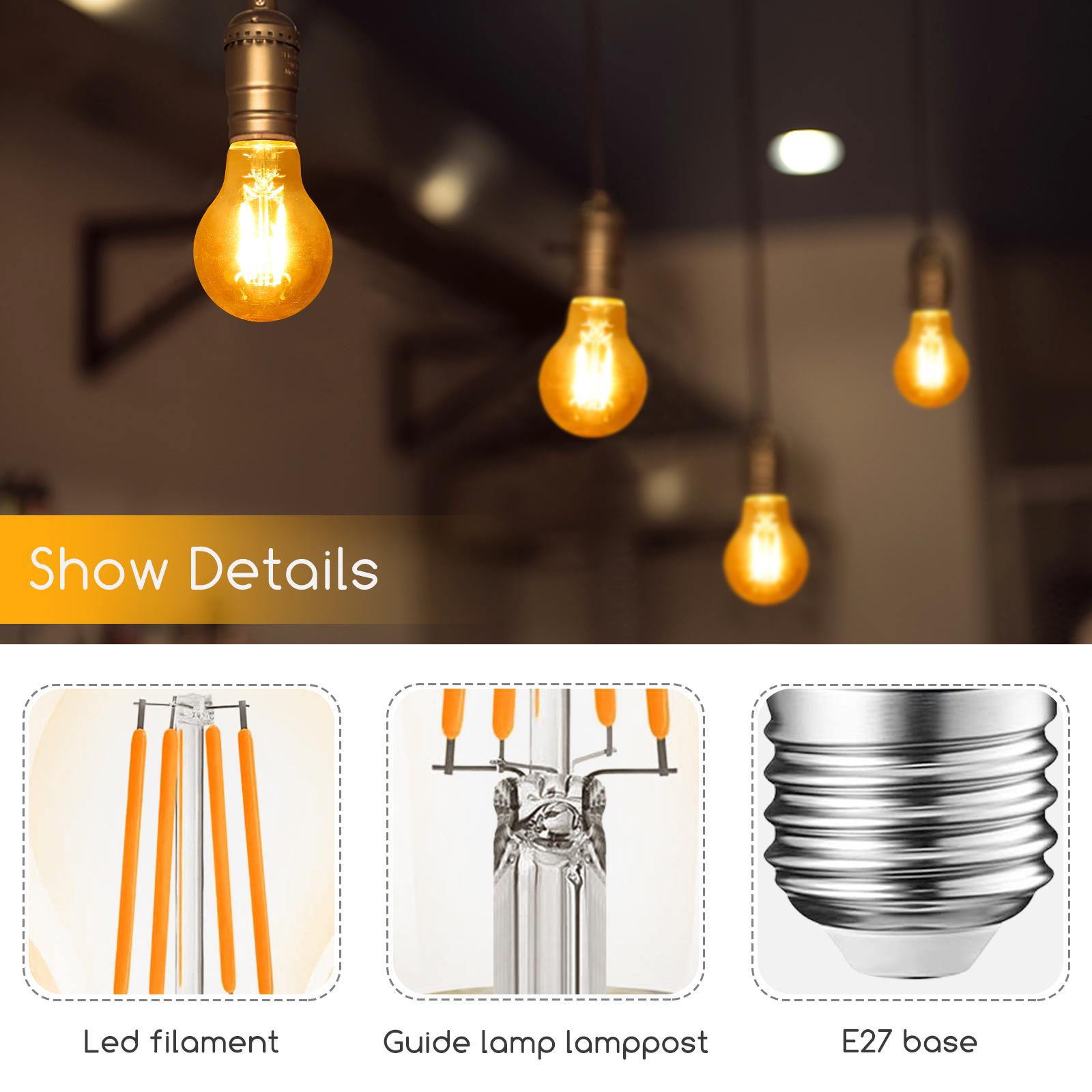 LED Filament Bulb (Amber) A60 E27 8W