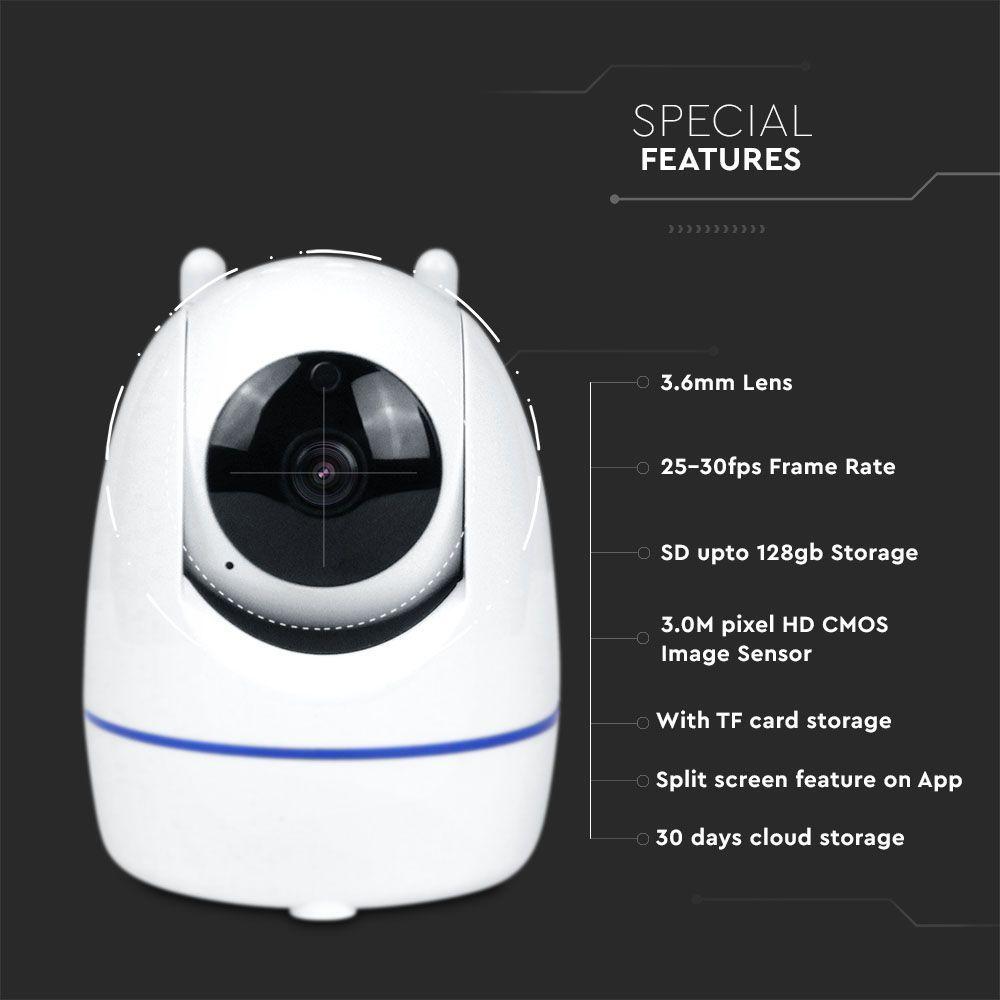 VT-5156 IP INDOOR WIFI CAMERA-3MP-IP20-DOME