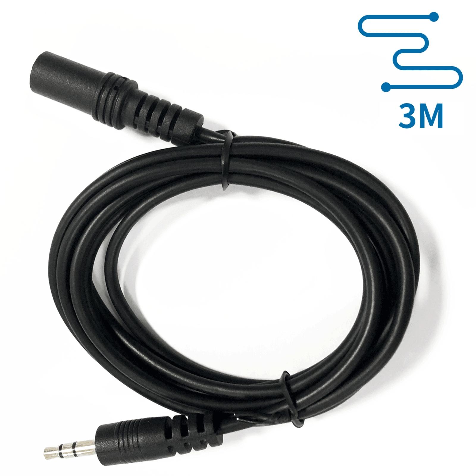 Kabel audio mini jack 3,5  mm męski/żeński 3 m czarny