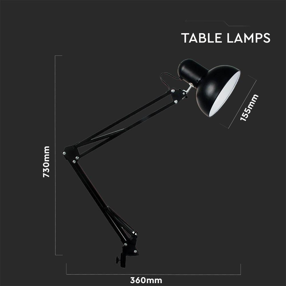 VT-7513 DESIGNER TABLE LAMP - ADJUSTABLE METAL BRACKET+SWITCH-E27 HOLDER-BLACK