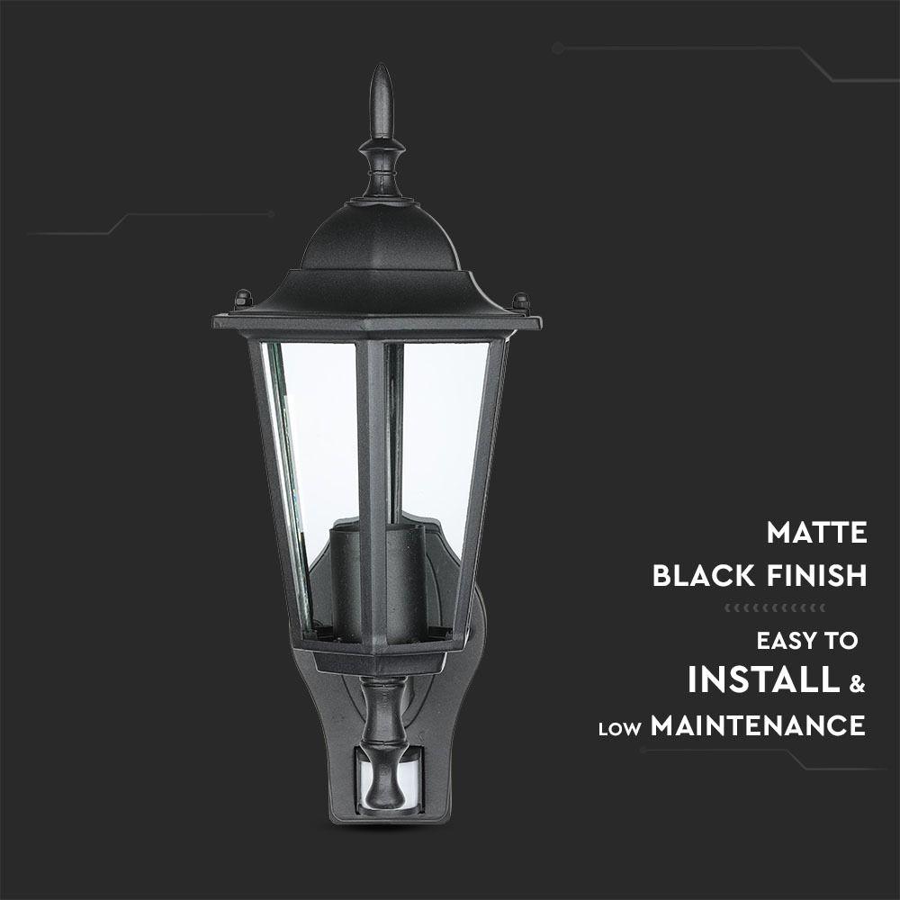 VT-751 E27 WALL LAMP WITH SENSOR-MATT BLACK