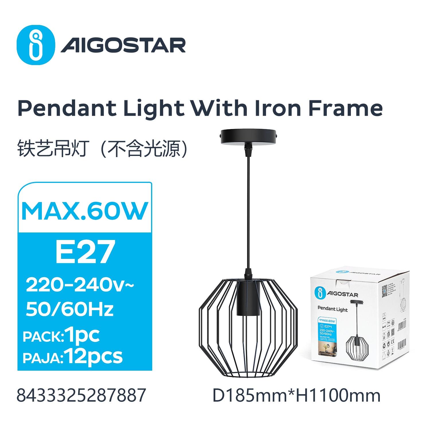 Pendant light with iron frame ( Steel )