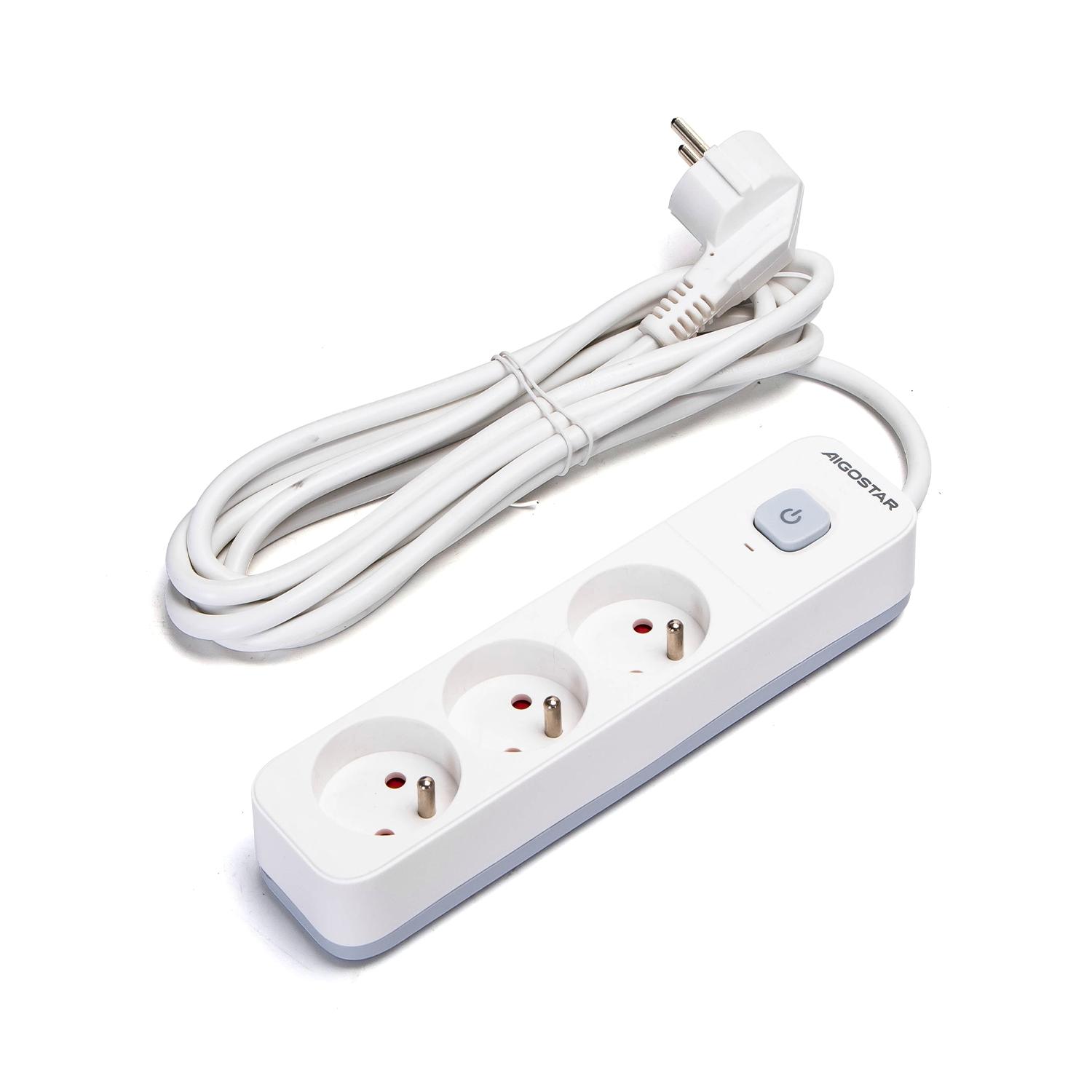 Power strips 3-way 3m H05VV-F 3G1.0m㎡ White and Gray