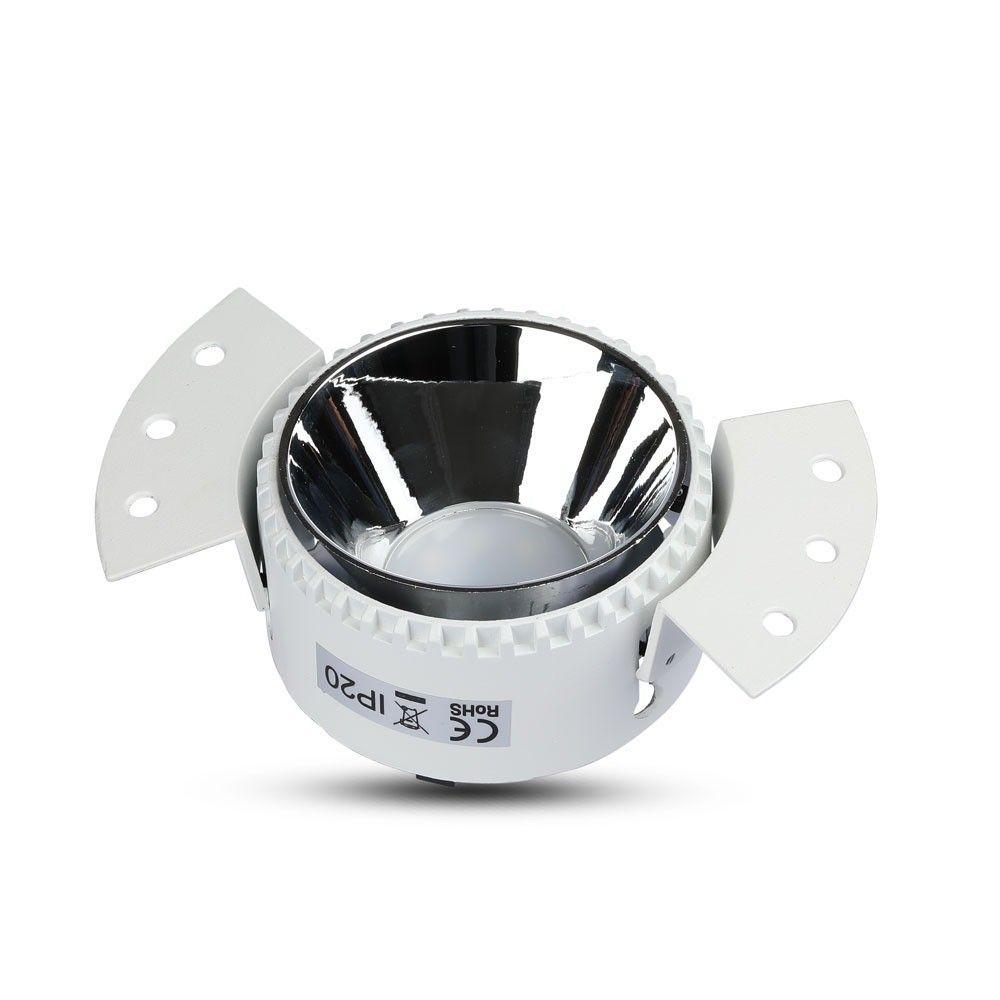 VT-889 GU10 ROUND FITTING WITH WHITE FRAME+CHROME REFLECTOR