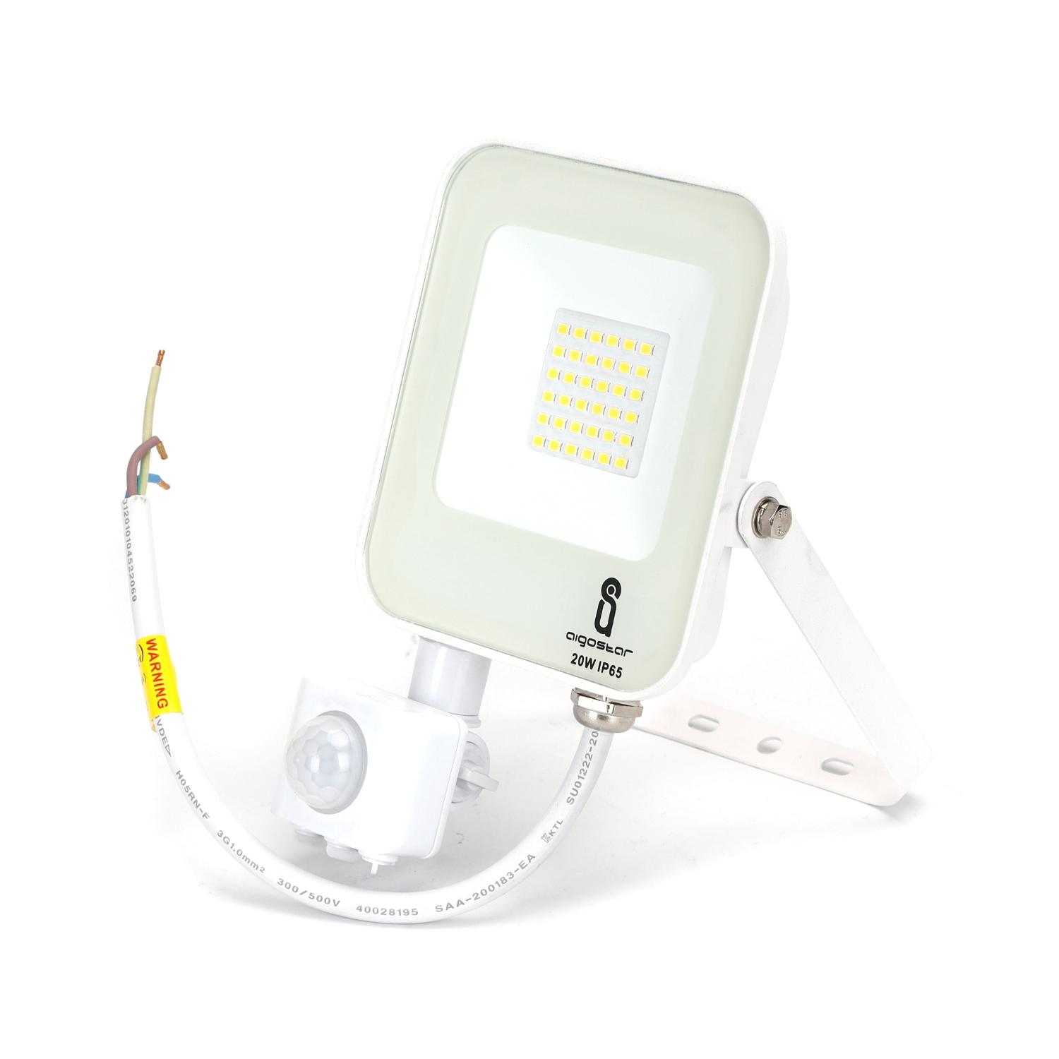 LED Floodlight with Sensor White 20W