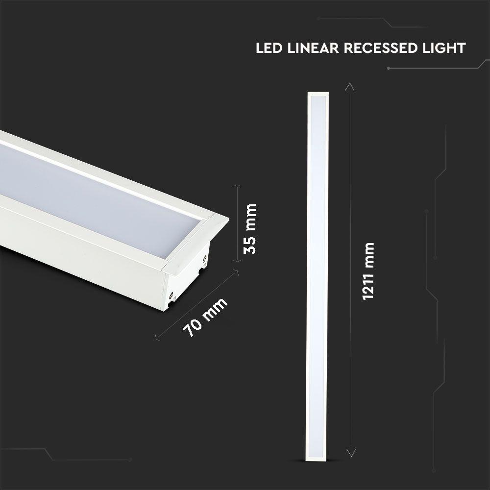 VT-7-41 40W LED LINEAR RECESSED LIGHT SAMSUNG CHIP 6400K 5YRS WTY-WHITE BODY