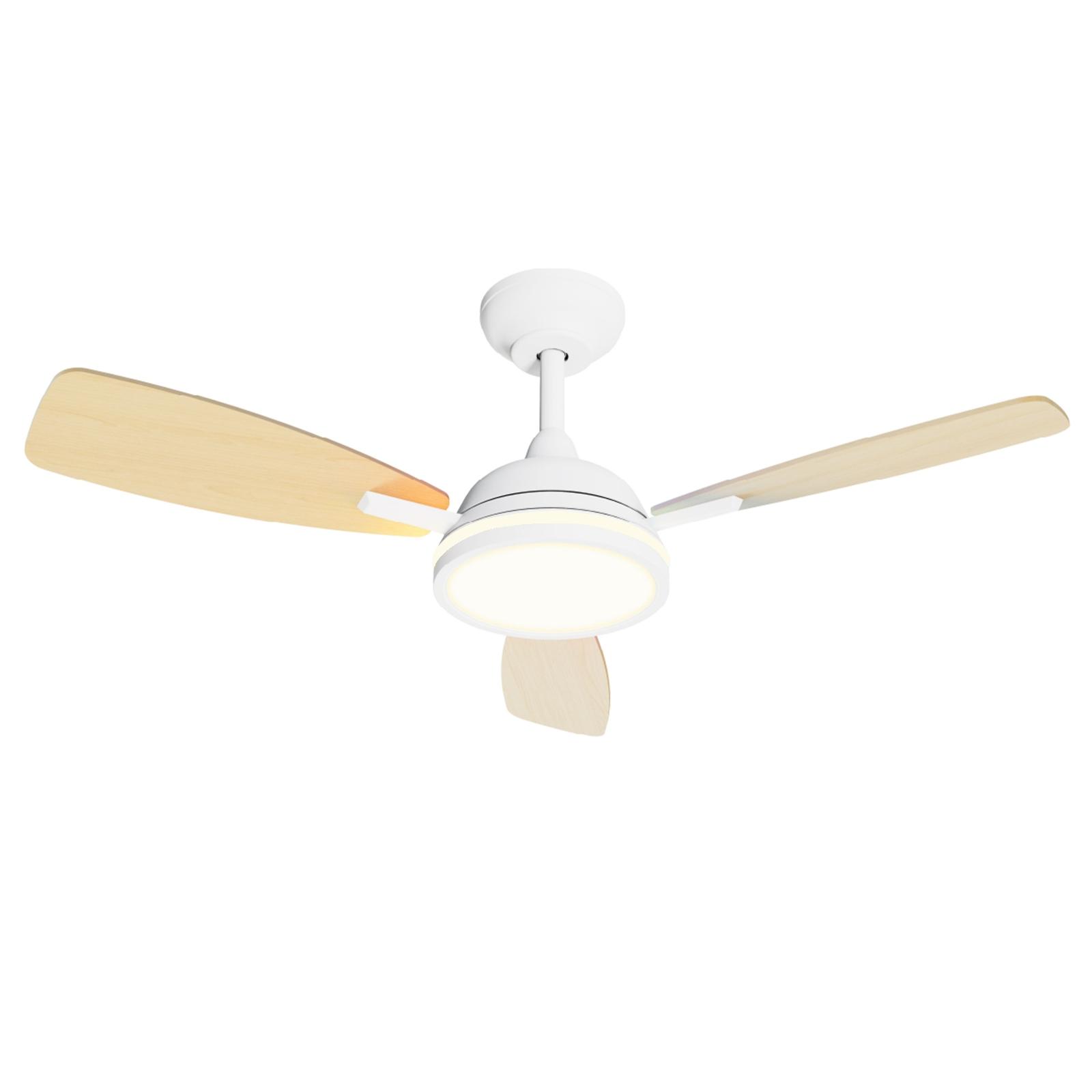 Bluetooth Mesh ceiling fan light CCT (3000-6500K) 42 inch 3-leaf 6-level white