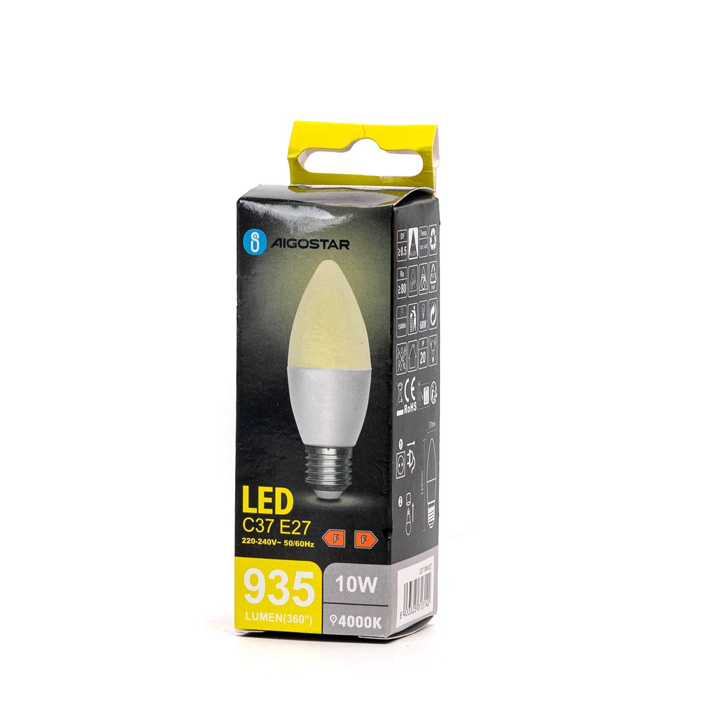 LED C37 E27 10W 4000K (10W,E27,4000K)