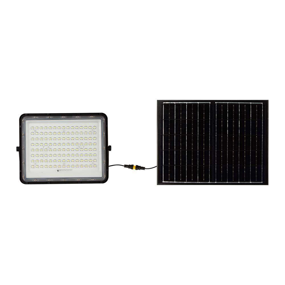 20W Solarny naświetlacz LED z czujnikiem zmierzchu, Panel z przewodem: 3m, Pilot, Bateria 16000mAh/ Barwa:4000K, Obudowa: Czarna, VTAC, SKU 7828