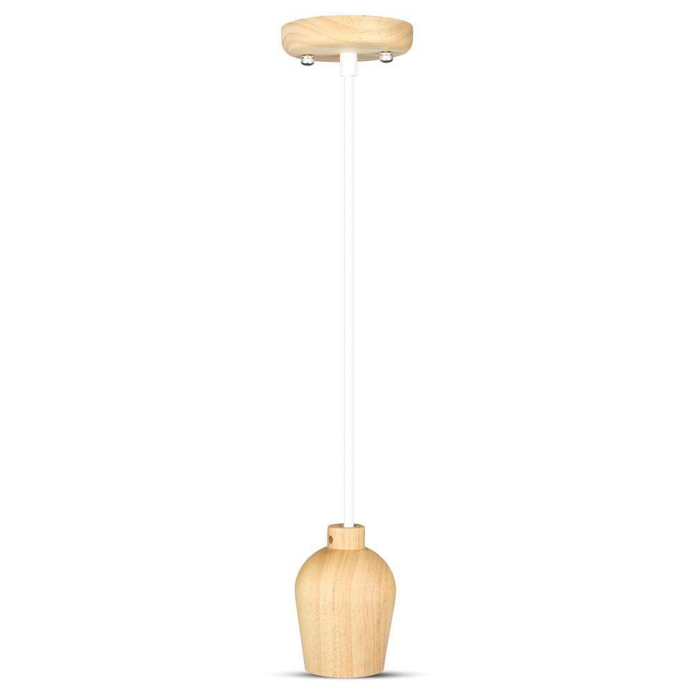 VT-7778 E27 WOODEN PENDANT LIGHT -WHITE WIRE