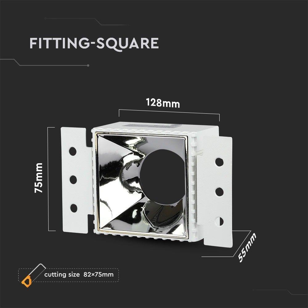 VT-890 GU10 FITTING SQUARE WITH WHITE FRAME+CHROME REFLECTOR