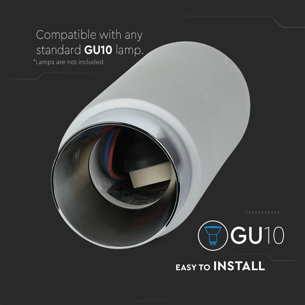 VT-865 GU10 GREY CONCRETE - GYPSUM SURFACE METAL FITTING WITH CHROME BOTTOM