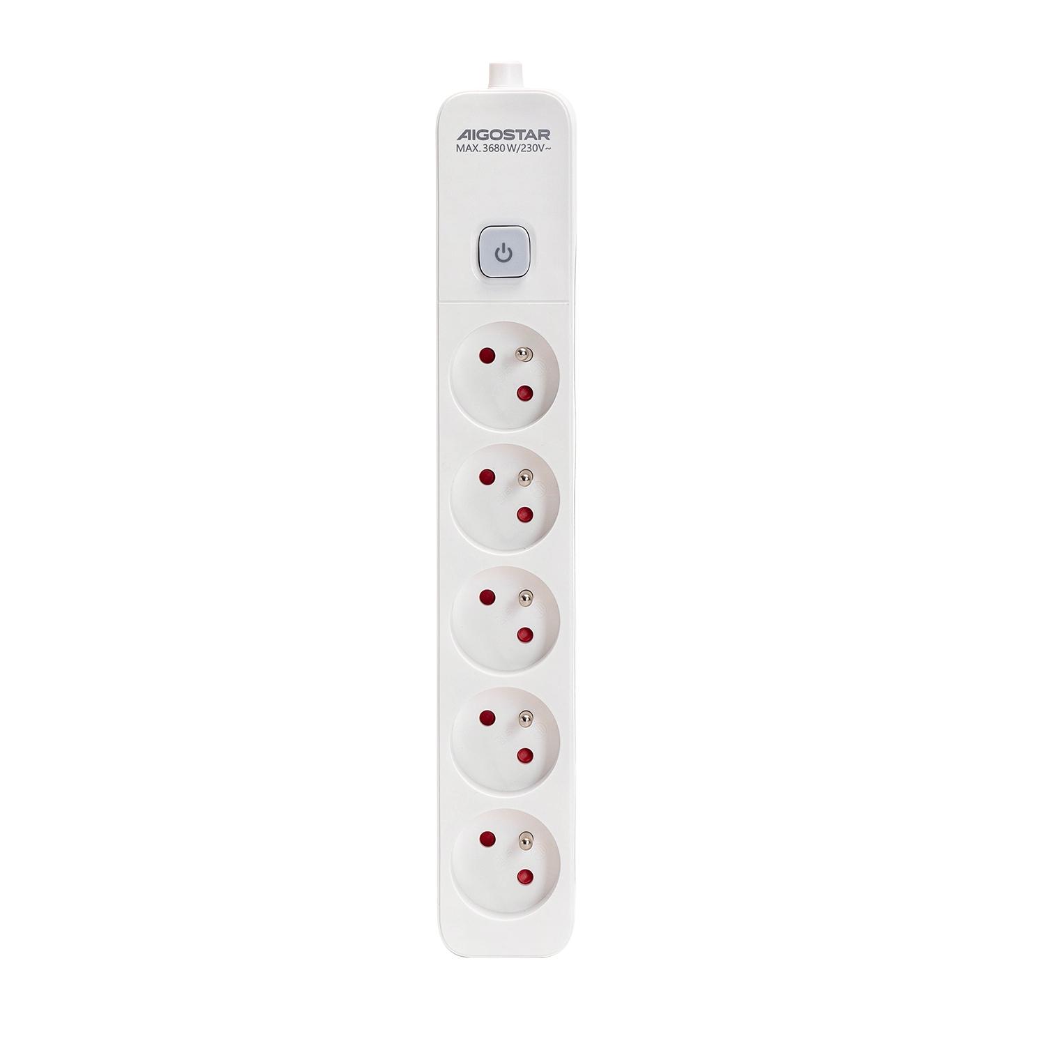 Power strips 5-way White and Gray