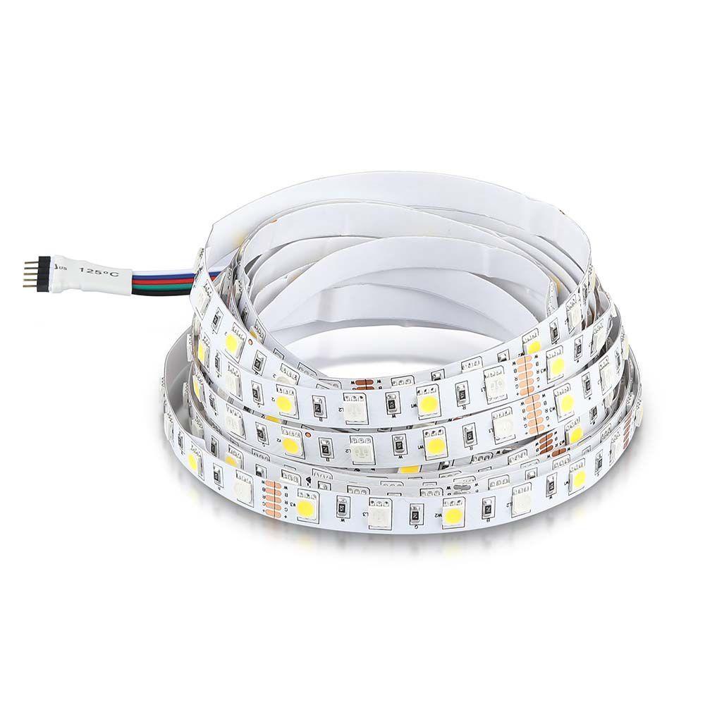 8W Taśma LED, Barwa: RGB+3000K, IP20, Rolka:5m, VTAC, SKU 212553