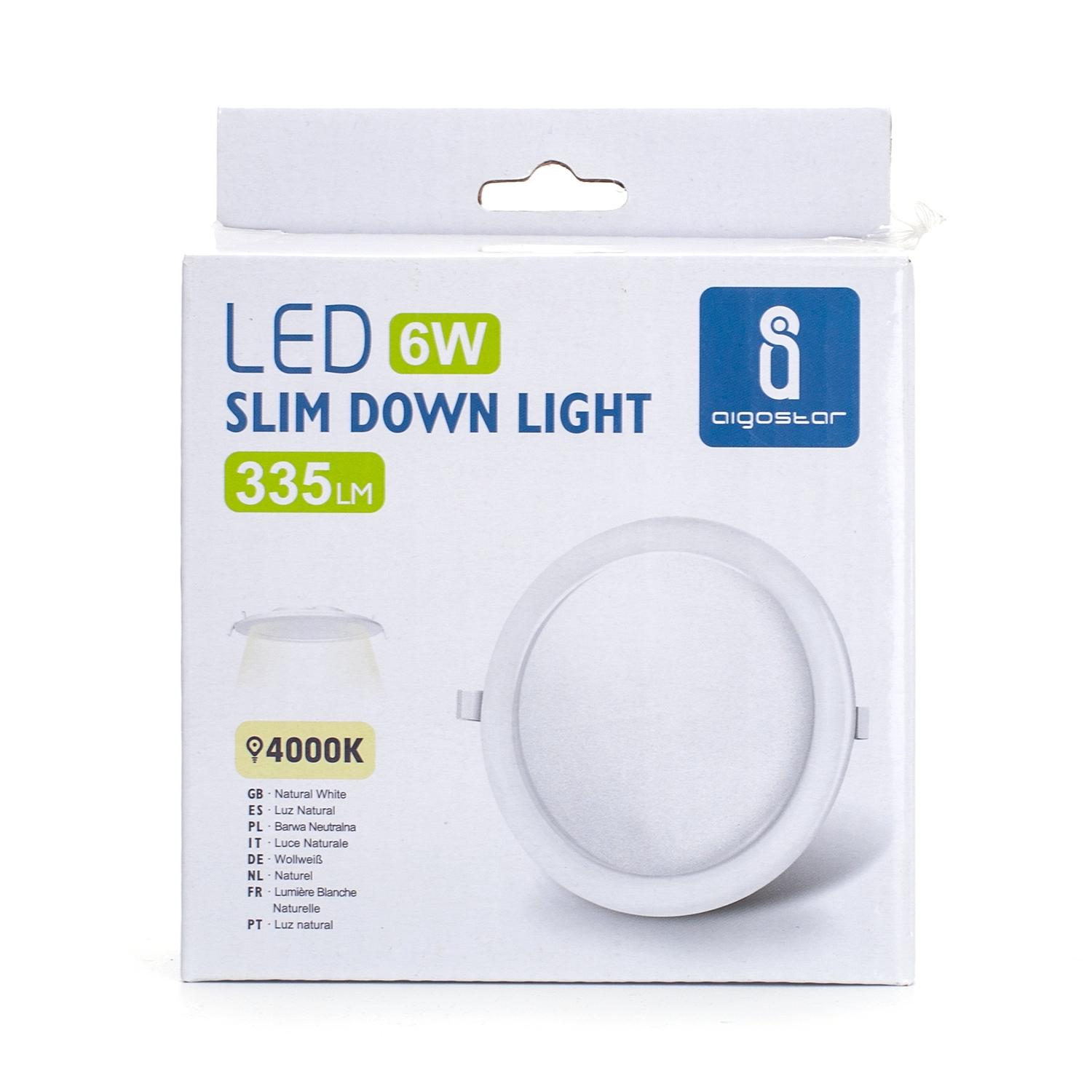 E6 LED Ultra-thin Flush-mounted Round Downlight 6W Natural Light