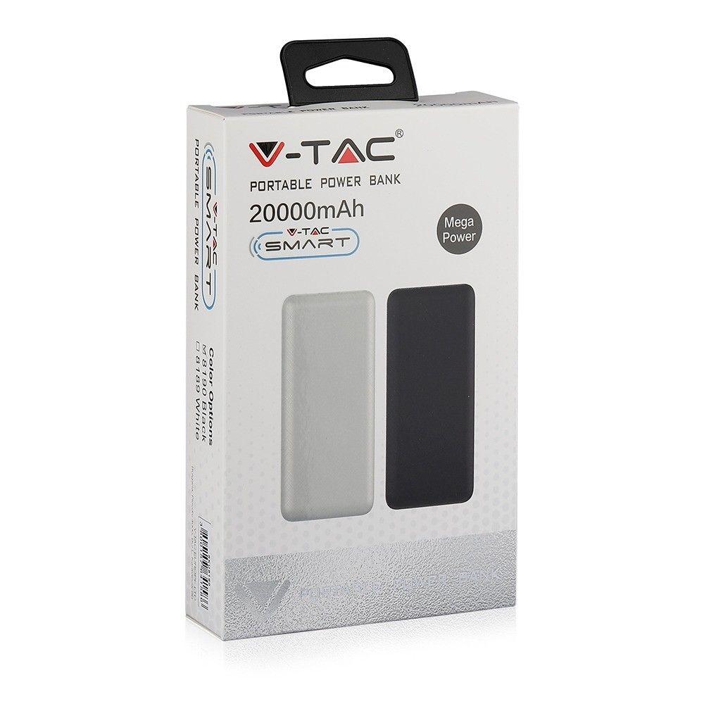 Power Bank, 20000mAh/74wh, 5V, Czarny, VTAC, SKU 8190