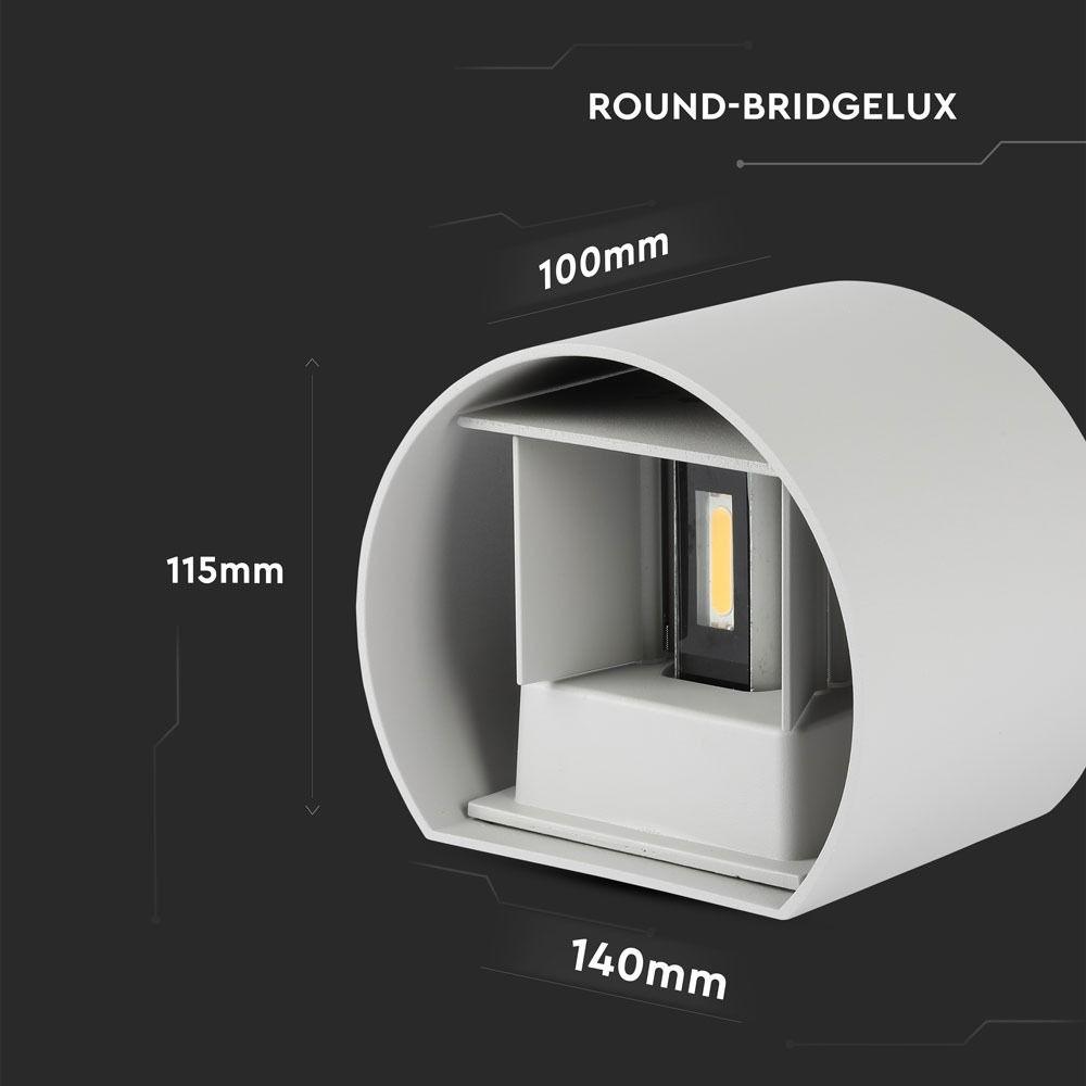 6W Kinkiet walec LED, CHIP BRIDGELUX, Barwa:3000K, Szary, VTAC, SKU 7083